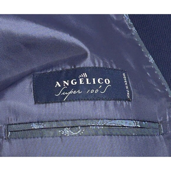 Joe Joseph Abboud Navy 100% Wool 2 Button Blazer Sport Coat Jacket Mens 50R Slim - Picture 11 of 16